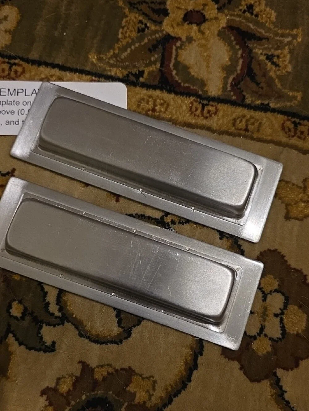 NEW Recessed Pull Handle Pair in Brushed Nickel Finish